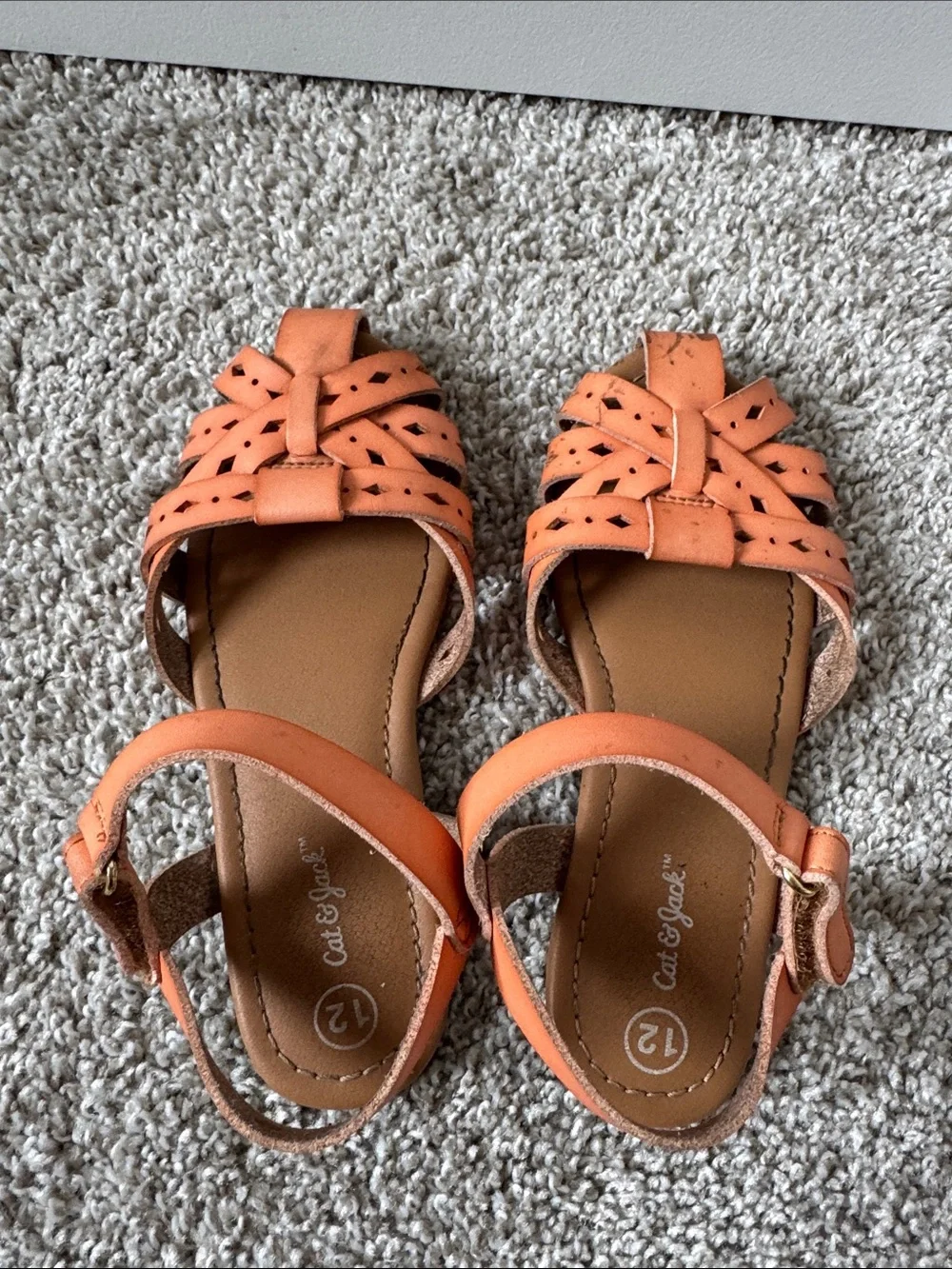 Cat & Jack Orange/Tan Strappy Girls' Sandals